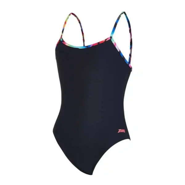 Zoggs Classicback Swimsuit – Rainbow Palms Front Line-1