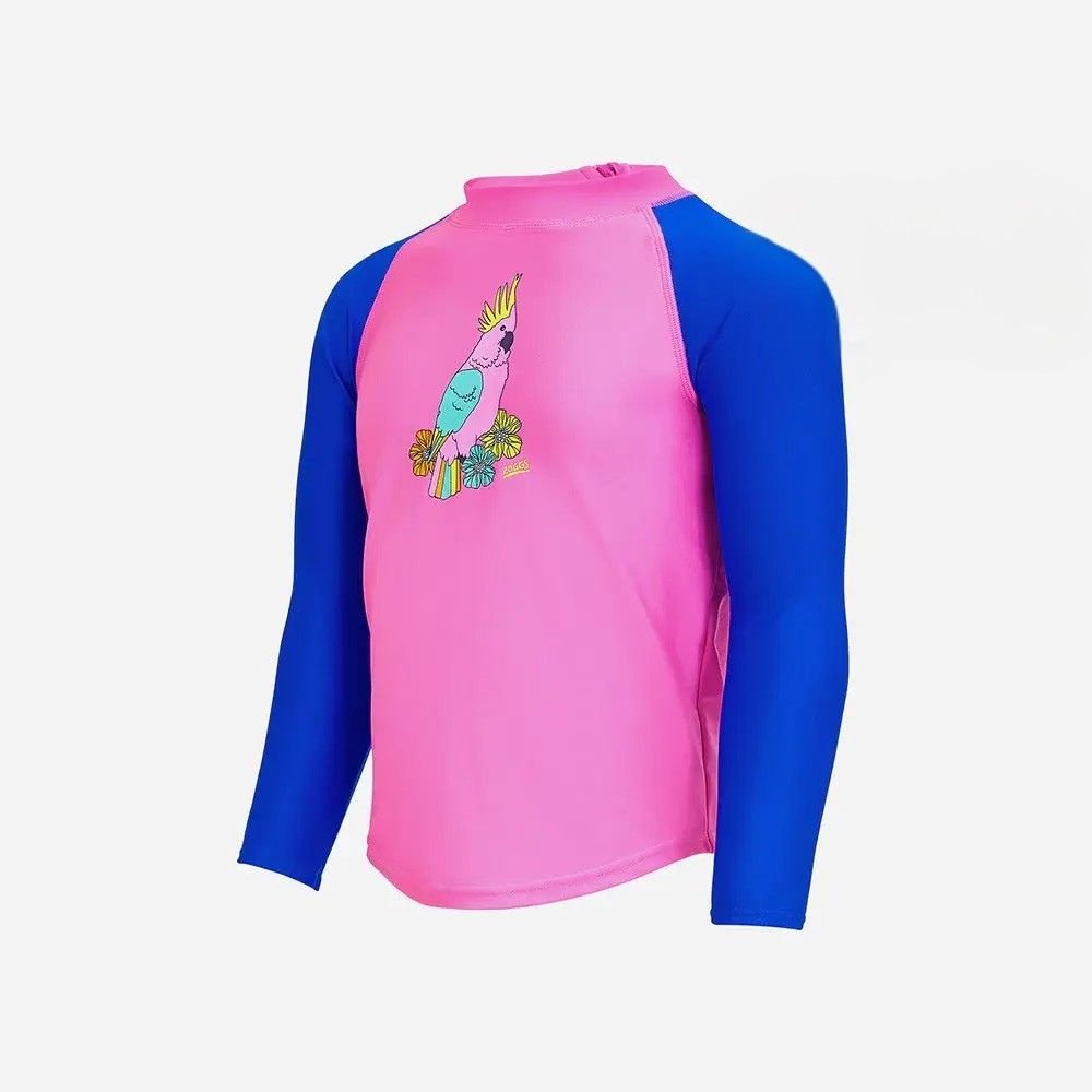 Zoggs Girls Jungle Long Sleeve Zip Sun Top
