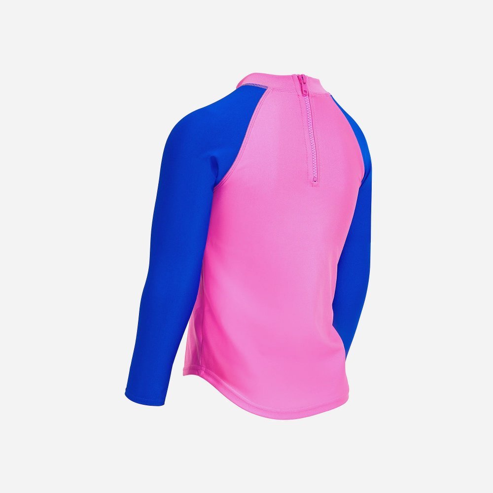 Zoggs Girls Jungle Long Sleeve Zip Sun Top - Image 2