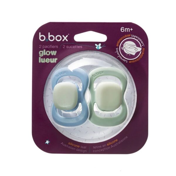 b.box Glow Silicone Soother Twin Pack 6m+